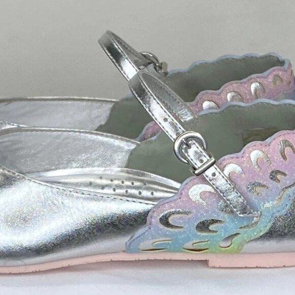 Sophia Webster Mini Girls Evangeline Butterfly Flats – Silver – Size 34 / 3Y - Picture 11 of 11